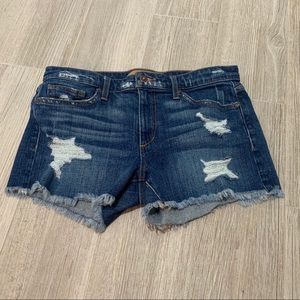 Joe's Jeans Blue Distressed Denim Shorts